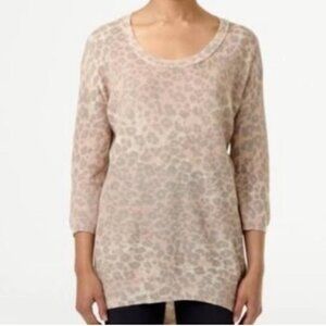 Aritzia Wilfred Balzac Leopard Cashmere Silk Cotton Sweater Lightweight Knit M